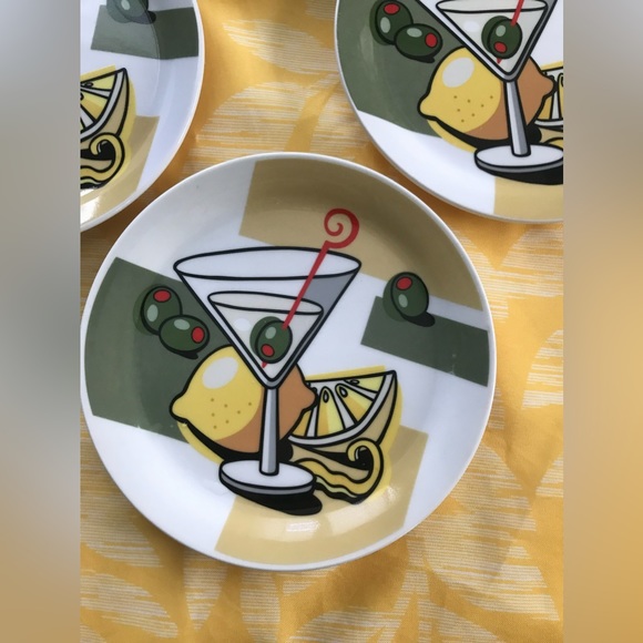 MSC Joil Vivre Martini 🍸 Plates Appetizer Cocktail 7” Set of 4 - Picture 3 of 10